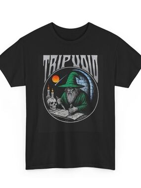 Trip Void Wizard Graphic Tee - Black with Green Accent